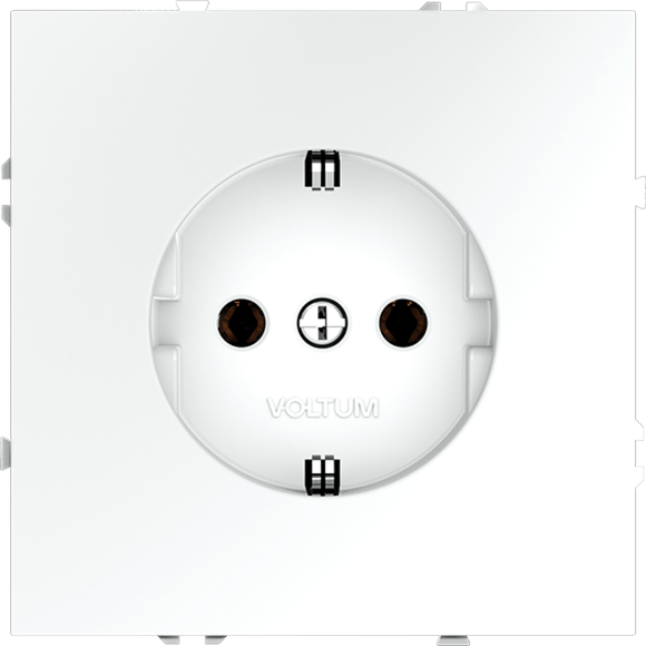 Розетка встраиваемая VOLTUM S70 с заземлением 16А, (белый матовый)