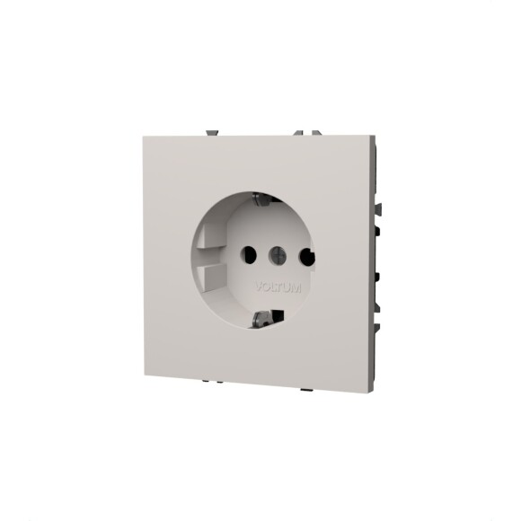 Розетка встраиваемая VOLTUM S70 с заземлением 16А, (белый матовый)