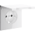 Накладка для розетки с заземлением, защитными шторками и крышкой, S70 (белый глянцевый)