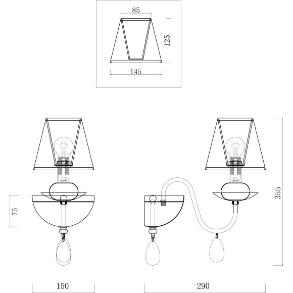 Бра Freya FR5756-WL-01-W Eliza под лампу 1xE14 40W