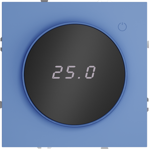 Терморегулятор электронный VOLTUM S70 с индикацией и датчиком, для теплого пола, (деним)