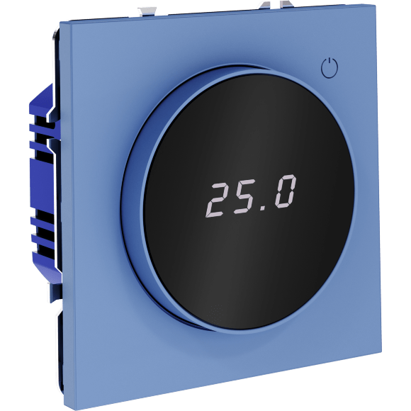 Терморегулятор электронный VOLTUM S70 с индикацией и датчиком, для теплого пола, (деним)