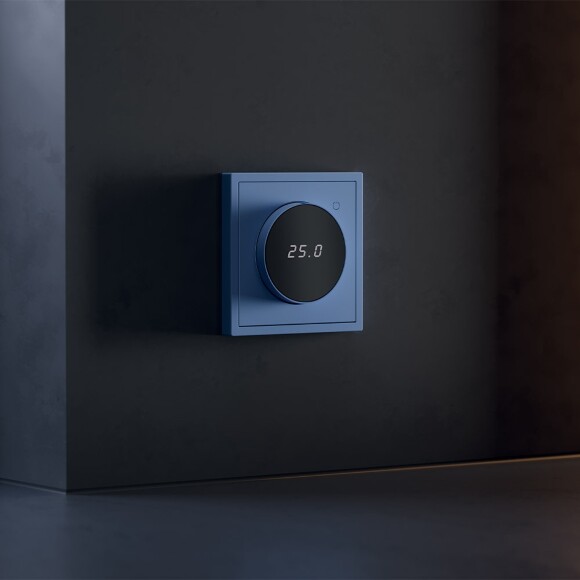 Терморегулятор электронный VOLTUM S70 с индикацией и датчиком, для теплого пола, (деним)