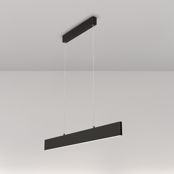 Линейный подвесной светильник Maytoni Step P010PL-L23B4K LED 23Вт 4000K 1600Лм 120° CRI80 черный матовый металлический корпус, макс. высота 100 см, двойной свет (вниз основной + вверх)