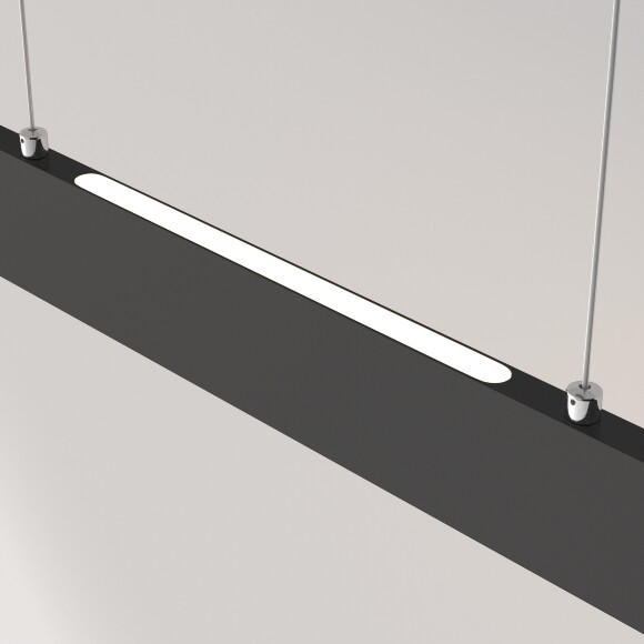 Линейный подвесной светильник Maytoni Step P010PL-L23B4K LED 23Вт 4000K 1600Лм 120° CRI80 черный матовый металлический корпус, макс. высота 100 см, двойной свет (вниз основной + вверх)