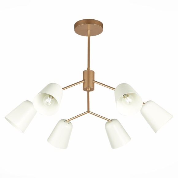 SLE155902-06 Светильник потолочный Золотистый/Белый E14 6*40W MARIO SLE155902-06 Светильник потолочный Золотистый/Белый E14 6*40W MARIO