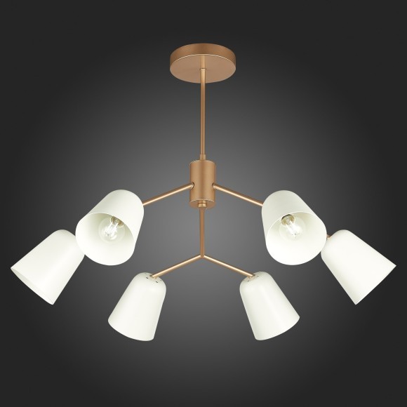 SLE155902-06 Светильник потолочный Золотистый/Белый E14 6*40W MARIO SLE155902-06 Светильник потолочный Золотистый/Белый E14 6*40W MARIO