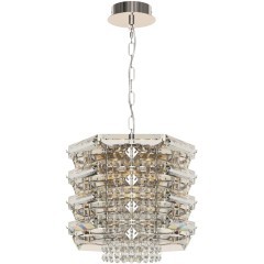 utsenka-SL6137.103.04 ST Luce СТРОЦЦИ Светильник подвесной, E14,4х40W, никель/прозрачный