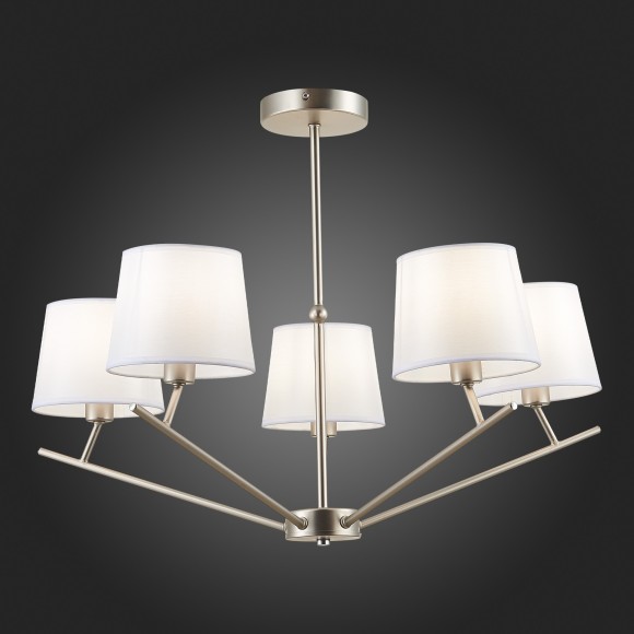 SLE300102-05 Светильник потолочный Никель/Белый E14 5*40W DENICE SLE300102-05 Светильник потолочный Никель/Белый E14 5*40W DENICE