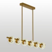 LSP-7501 LUSSOLE ЛИТЛРОК линейно-подвесной светильник бронзовый, 6 LED 24 Вт, 3000 К, 1920 Лм, прозрачные стеклянные плафоны, IP20