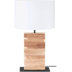 39917 Настольная лампа CONTESSORE, 1X40W (E27), H625, сталь, дерево, черный, коричневый / текстиль,