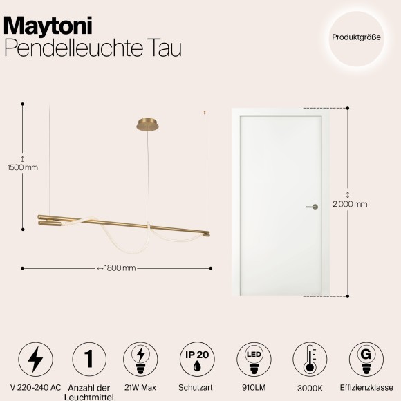 Подвесной светильник линейный Maytoni MOD166PL-L20G3K Tau светодиодный LED 21W