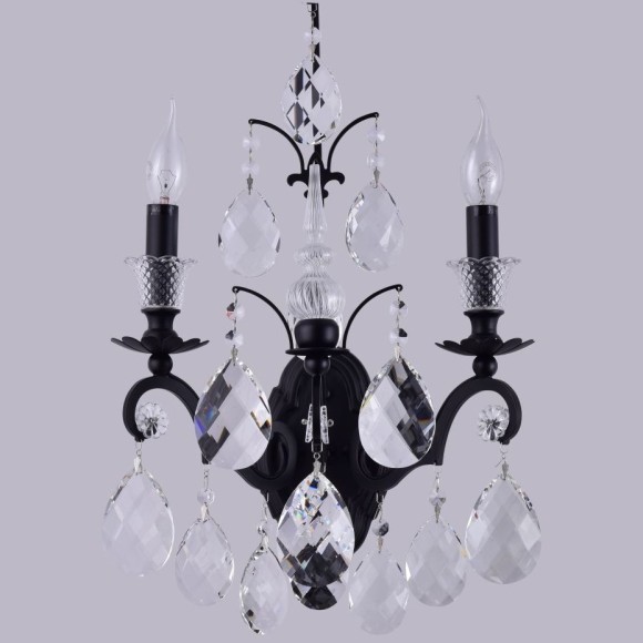 Бра Crystal Lux MAGNIFICO AP2 BLACK/TRANSPARENT