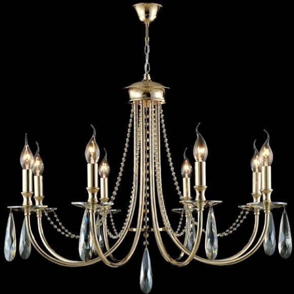 Люстра Crystal Lux VICTORIA SP8 GOLD/AMBER