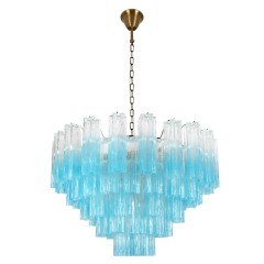 10580/800 Clear blue LOFT IT MURANO Подвесной светильник с бронзовым металлическим основанием и синими градиентными стеклянными плафонами, 18 × E14, до 40 Вт
