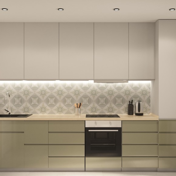 DK3012-BK Встраиваемый светильник влагозащищенный IP44 макс 50Вт GU10 черный алюминий