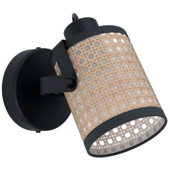 43493 Спот RUSCOMB регул., 1х10W (E27), L135, H175, А210, сталь, черный/бумага, пластик, натуральный