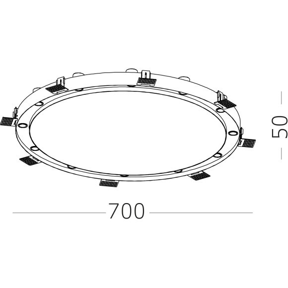 ST706.448.45 Св-к встр. Белый LED 9*5W 4000K 4 050Lm Ra90 38° IP20 D700xH50 220-240V Встраиваемые светильники ST706.448.45 Св-к встр. Белый LED 9*5W 4000K 4 050Lm Ra90 38° IP20 D700xH50 220-240V Встраиваемые светильники