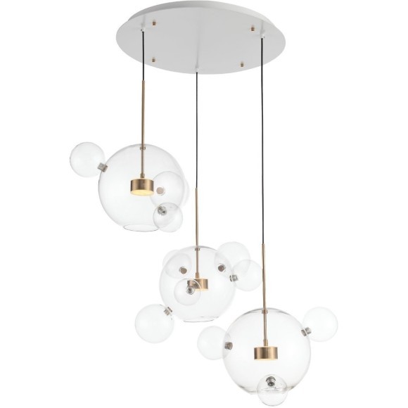 SL1133.203.03 Светильник подвесной ST-Luce Белый,Латунь/Прозрачный LED 3*14W 3000K  (из 4-х коробок) BOPONE
