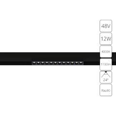 A4664PL-1BK Трековый магнитный светодиодный светильник Arte Lamp Linea 2.0 CRI90+ 4000К 1100Лм 24° 12Вт