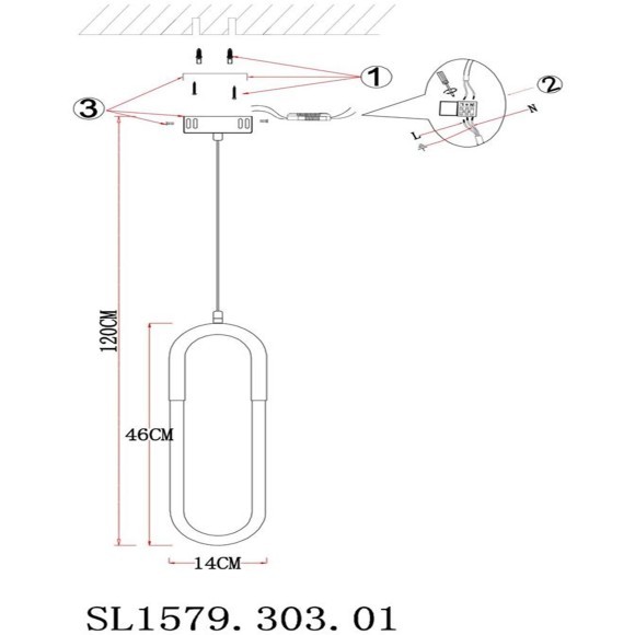 SL1579.303.01 Подвес ST-Luce Латунь/Латунь, Белый LED 1*14W 3000K MOFISTO