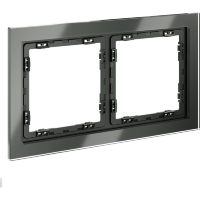 Рамка стеклянная VOLTUM S70 на 2 поста, (титан, стекло)