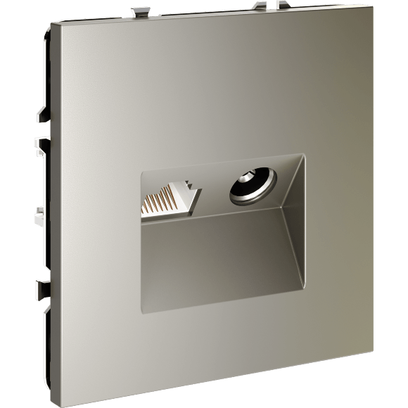 Розетка телевизионная встраиваемая VOLTUM S70 TV+RJ45 кат. 6, (шелк)