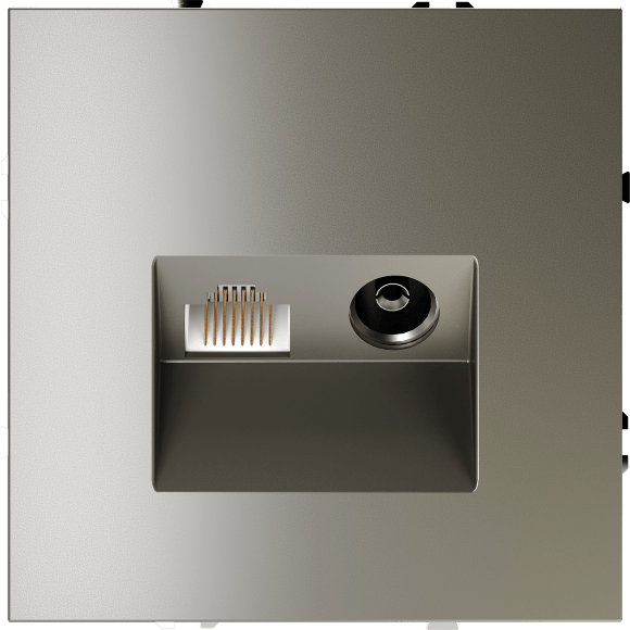 Розетка телевизионная встраиваемая VOLTUM S70 TV+RJ45 кат. 6, (шелк)