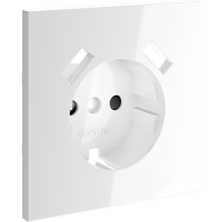 Накладка для розетки с заземлением и защитными шторками, с USB A+A, S70 (белый глянцевый)