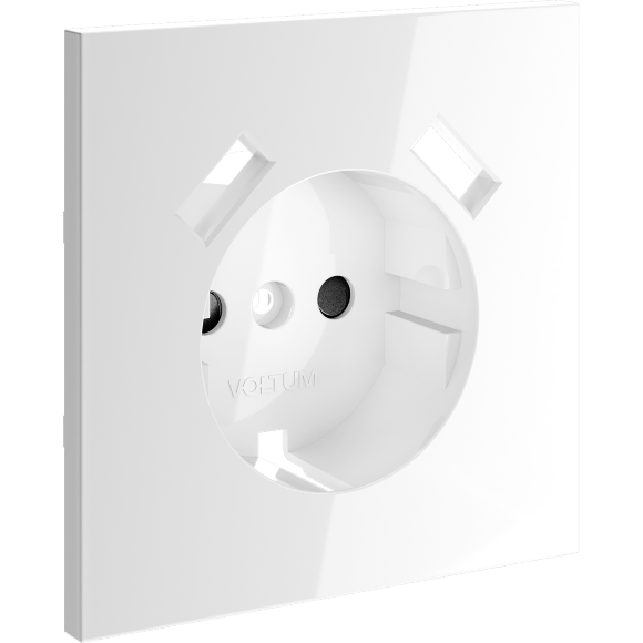 Накладка для розетки с заземлением и защитными шторками, с USB A+A, S70 (белый глянцевый)