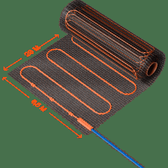 VLT01-200-10 Нагревательный мат (Теплый пол) длиной 20 метров и шириной полметра (0,5 метра) Voltum Т200 мощность 2000Вт 200Вт/м², двужильный экранированный кабель, клеевая основа, укладка в плиточный клей/стяжку, гарантия 25 лет