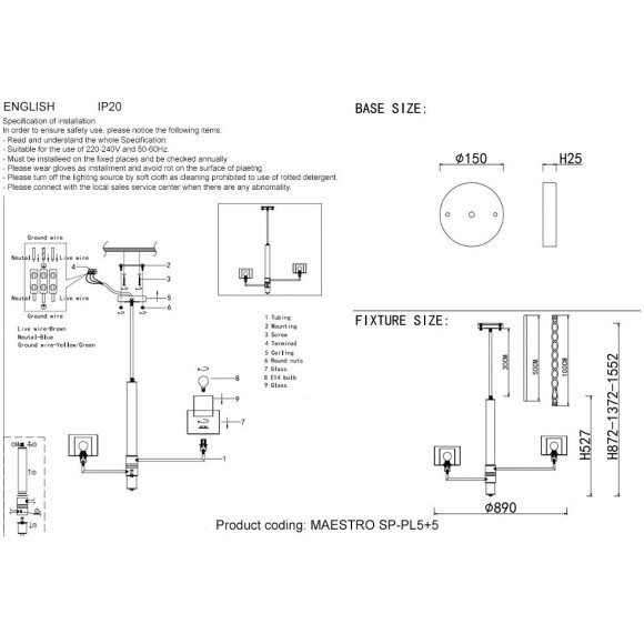 Люстры Crystal Lux MAESTRO SP-PL5+5 CHROME