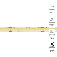A2432008-03-6K Светодиодная лента 24В 10Вт/м 850Лм/м 6000К CRI 90+ 8мм COB 320шт/м 5м IP20 A2432008-03-6K Светодиодная лента 24В 10Вт/м 850Лм/м 6000К CRI 90+ 8мм COB 320шт/м 5м IP20