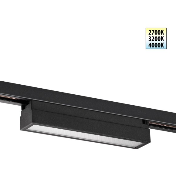 359787 PORT NT25 262 черный Светильник однофазный трехжильный трековый с переключ. цв. температуры IP20 LED 12W 180-265V 2700К/3200К/4000К ITER