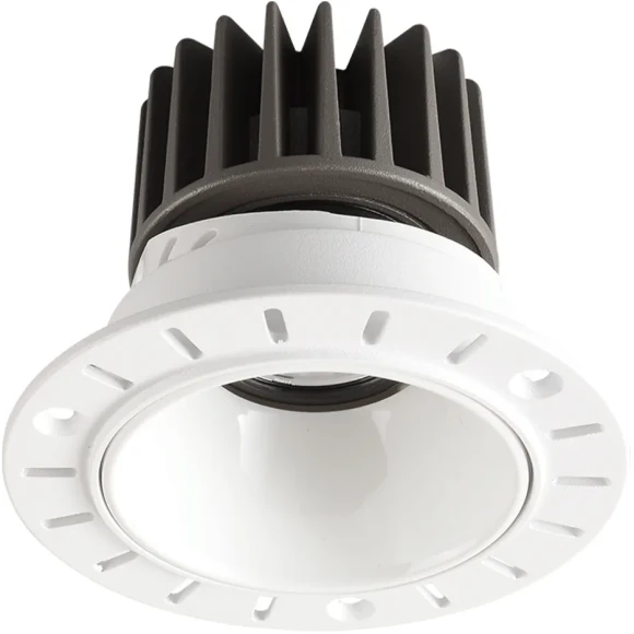 Crystal Lux CLT 083C1 WH 3000K 1400/003 Бесконтурный встраиваемый в ГКЛ светильник, круглый белый, диаметр отверстия в потолке 71мм, светодиодный 12Вт 3000К 1200Лм 24° CRI90 UGR<17