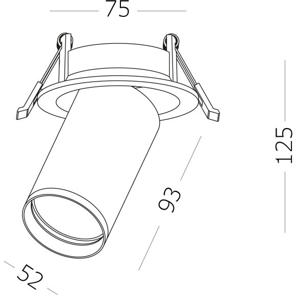 ST759.508.01 Св-к встр. Белый GU10 1*50W IP20 D95xH125 220V Без ламп Встраиваемые светильники
