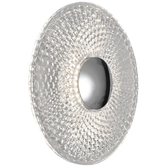 LSP-7447 Lussole DUVAL Настенное бра хром, LED 4000 К, 450 Лм, прозрачный акриловый рассеиватель, IP20