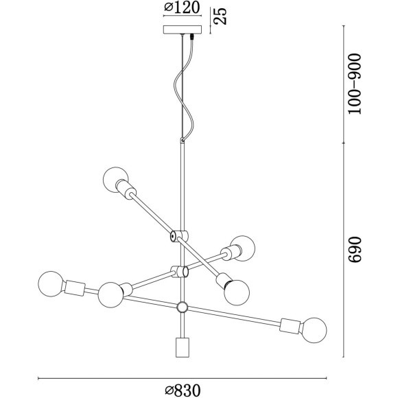 Люстра паук Freya FR5043PL-06BS Octavia под лампы 6xE27 60W Люстра паук Freya FR5043PL-06BS Octavia под лампы 6xE27 60W
