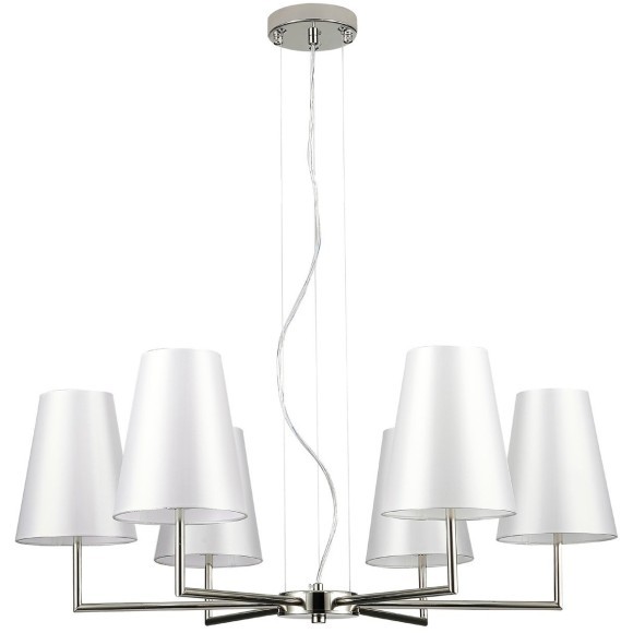 SLE105903-06 Светильник подвесной Никель/Белый E14 6*40W BELLINO