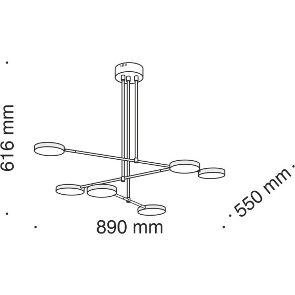 Потолочная люстра светодиодная Fad MOD070PL-L38B3K