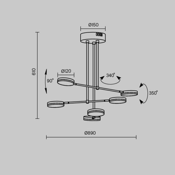 Потолочная люстра светодиодная Fad MOD070PL-L38B3K