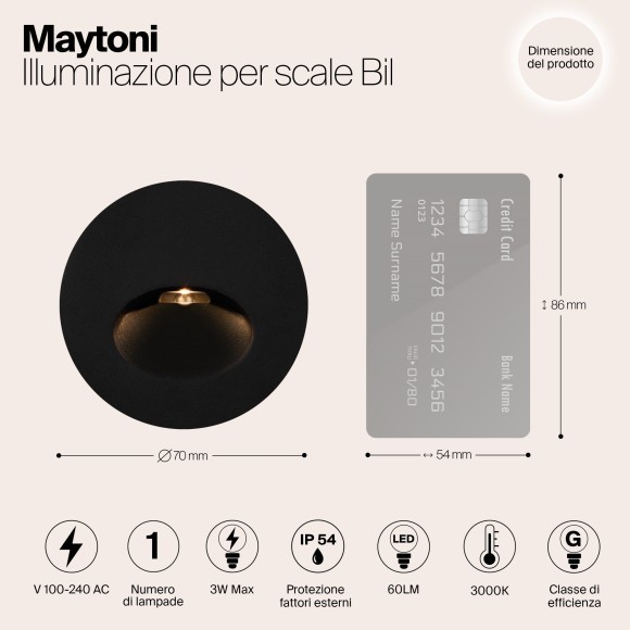 Уличный светильник встраиваемый в дороги и стены Maytoni O015SL-L3B3K Bil IP54 светодиодный LED 3W Уличный светильник встраиваемый в дороги и стены Maytoni O015SL-L3B3K Bil IP54 светодиодный LED 3W