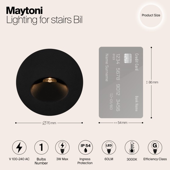 Уличный светильник встраиваемый в дороги и стены Maytoni O015SL-L3B3K Bil IP54 светодиодный LED 3W Уличный светильник встраиваемый в дороги и стены Maytoni O015SL-L3B3K Bil IP54 светодиодный LED 3W