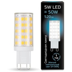 107309205 Лампа Gauss LED G9 AC185-265V 5W 520lm 4100K керамика 1/10/200 107309205 Лампа Gauss LED G9 AC185-265V 5W 520lm 4100K керамика 1/10/200