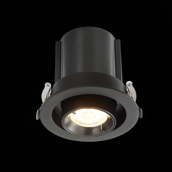 ST702.338.12 Св-к встр. Черный LED 1*12W 3000K 900Lm Ra80 24° IP20 D90xH92 180-240V Встраиваемые светильники