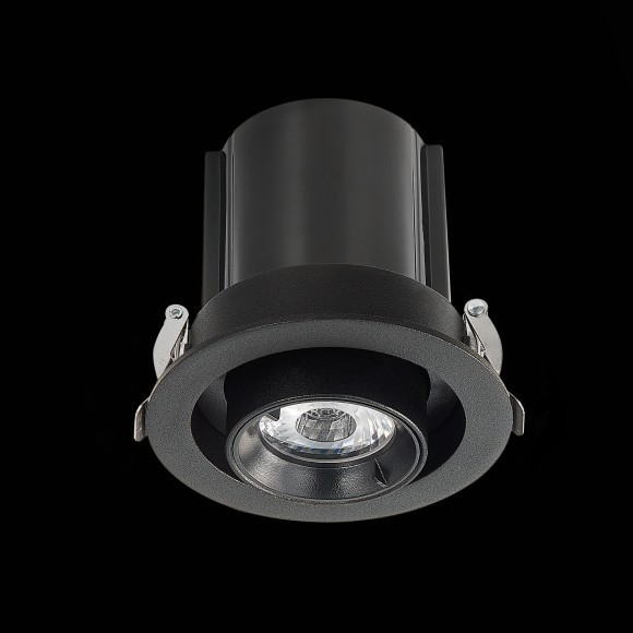ST702.338.12 Св-к встр. Черный LED 1*12W 3000K 900Lm Ra80 24° IP20 D90xH92 180-240V Встраиваемые светильники