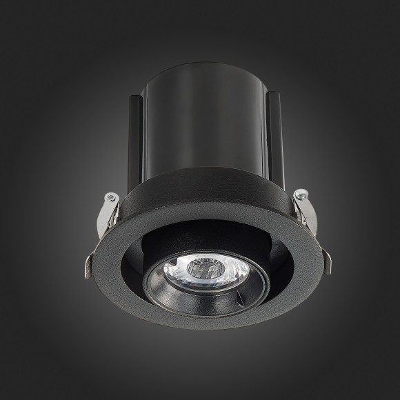 ST702.338.12 Св-к встр. Черный LED 1*12W 3000K 900Lm Ra80 24° IP20 D90xH92 180-240V Встраиваемые светильники