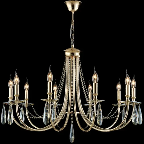 Люстра Crystal Lux VICTORIA SP10 GOLD/AMBER
