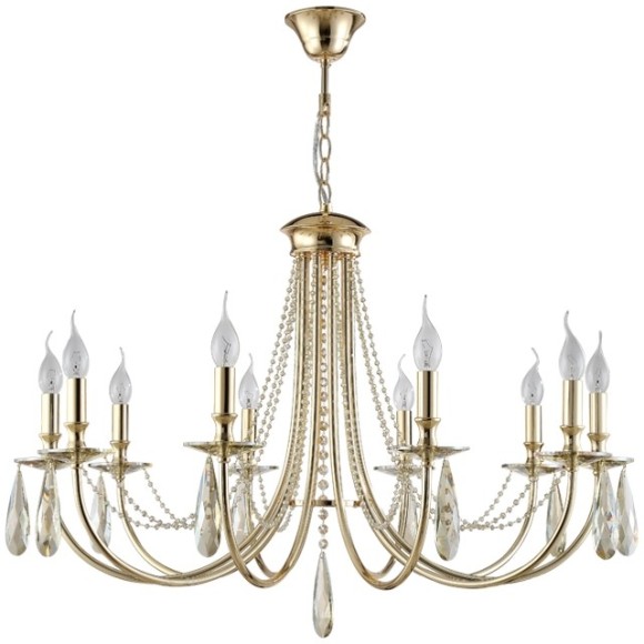 Люстра Crystal Lux VICTORIA SP10 GOLD/AMBER