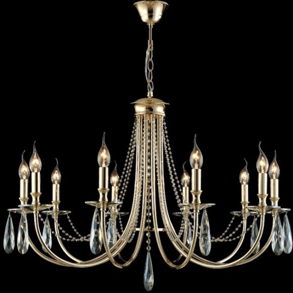 Люстра Crystal Lux VICTORIA SP10 GOLD/AMBER